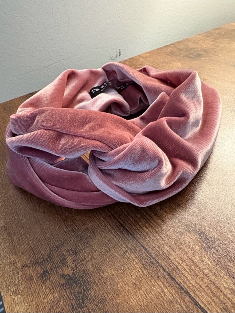 I'm With The Band Velvet Turban Twist Headband - Dusty Pink - Picture 3 of 4